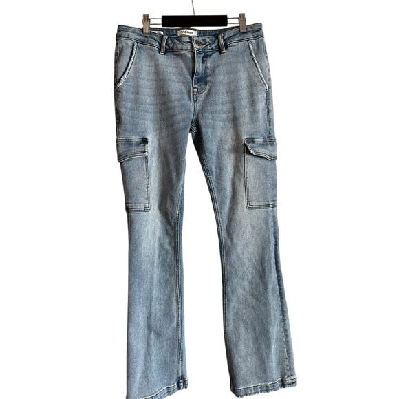 VIGOSS Women’s Jagger Mid Rise Bootcut Cargo Jeans Size 29 Indigo Blue - Picture 1 of 7